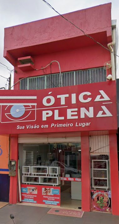 Fachada da Ótica Plena na Rua Nossa Senhora Aparecida, em Dom Eliseu